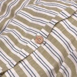 Striped Bedding|Linen Bedding>Piglet in Bed Linen Blend Duvet Cover Thyme Somerley Stripe