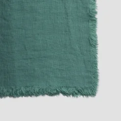 Blankets & Throws|Blankets & Throws>Piglet in Bed Tranquil Green Linen Crinkle Throw