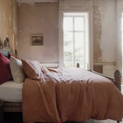 Linen Bedding|Duvet Covers>Piglet in Bed 100% Linen Duvet Cover Warm Clay