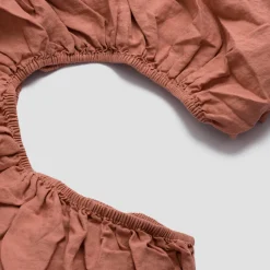 Linen Bedding|Fitted Sheets>Piglet in Bed 100% Linen Fitted Sheet Warm Clay