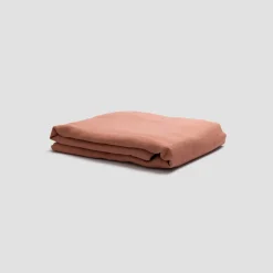 Linen Bedding|Flat Sheets>Piglet in Bed 100% Linen Flat Sheet Warm Clay