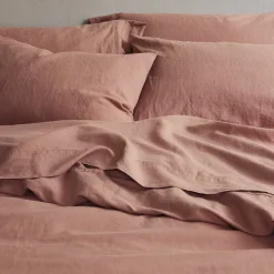 Linen Bedding|Pillowcases>Piglet in Bed Linen Blend Pillowcase (Pair) Warm Clay