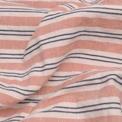 Striped Bedding|Linen Bedding>Piglet in Bed Linen Blend Flat Sheet Warm Clay Somerley Stripe