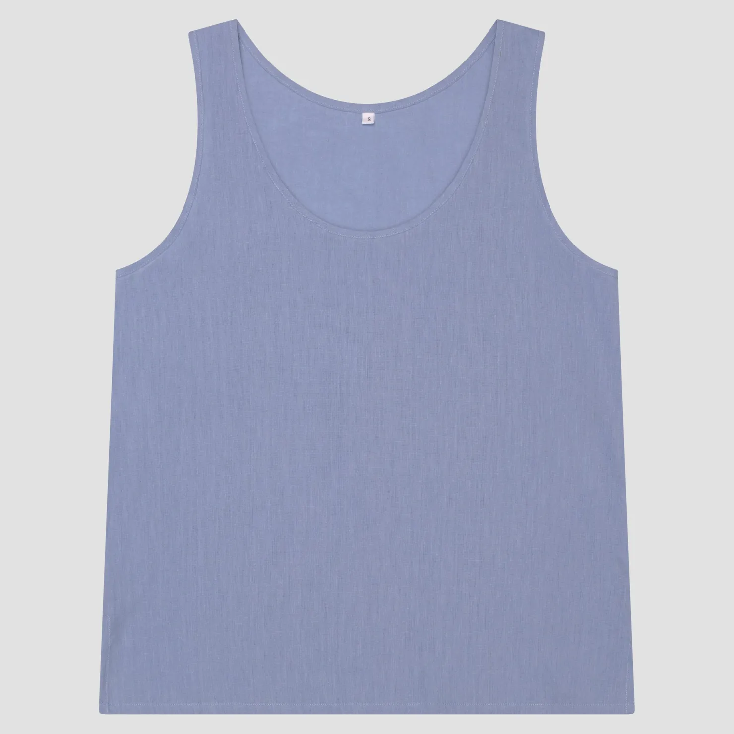 Linen Pajamas>Piglet in Bed Linen Tencel Cami Top Wave Blue