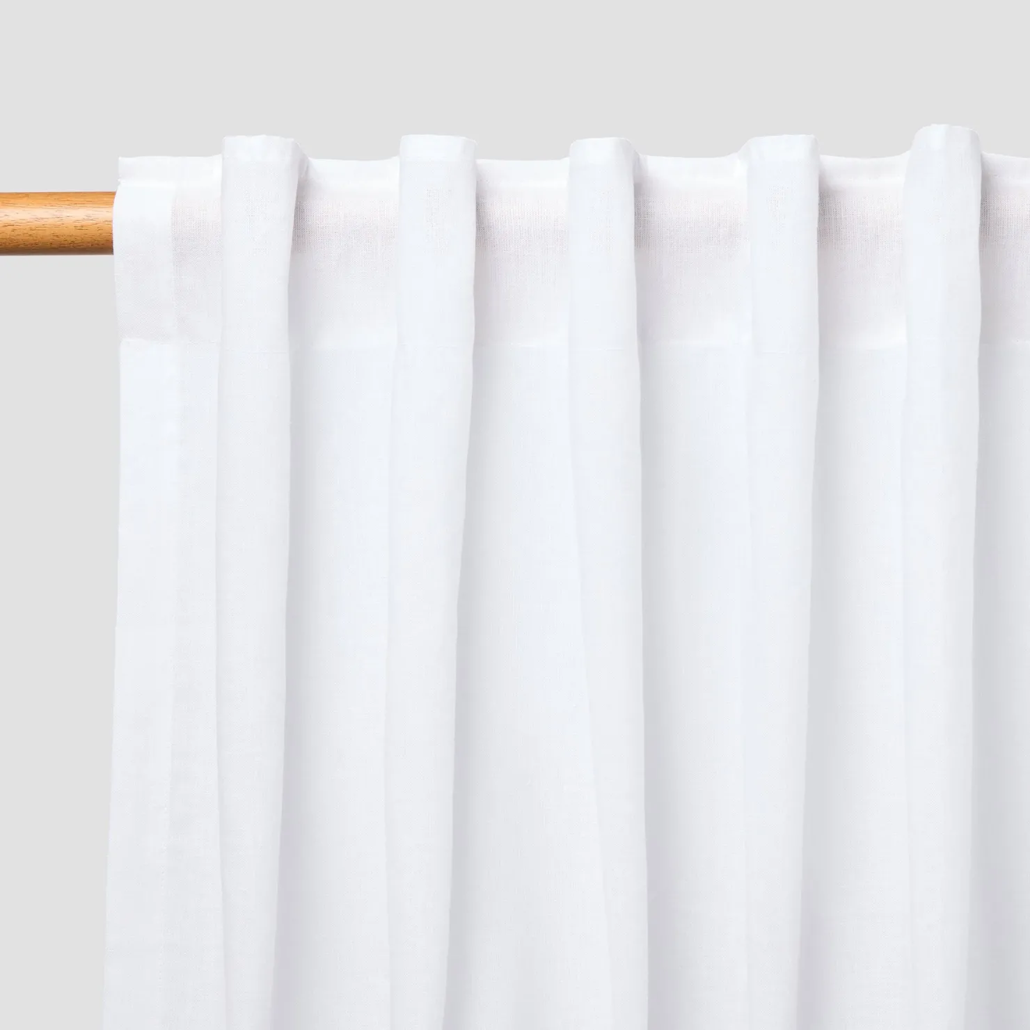 Curtains>Piglet in Bed Linen Blend Curtain (Pair) White